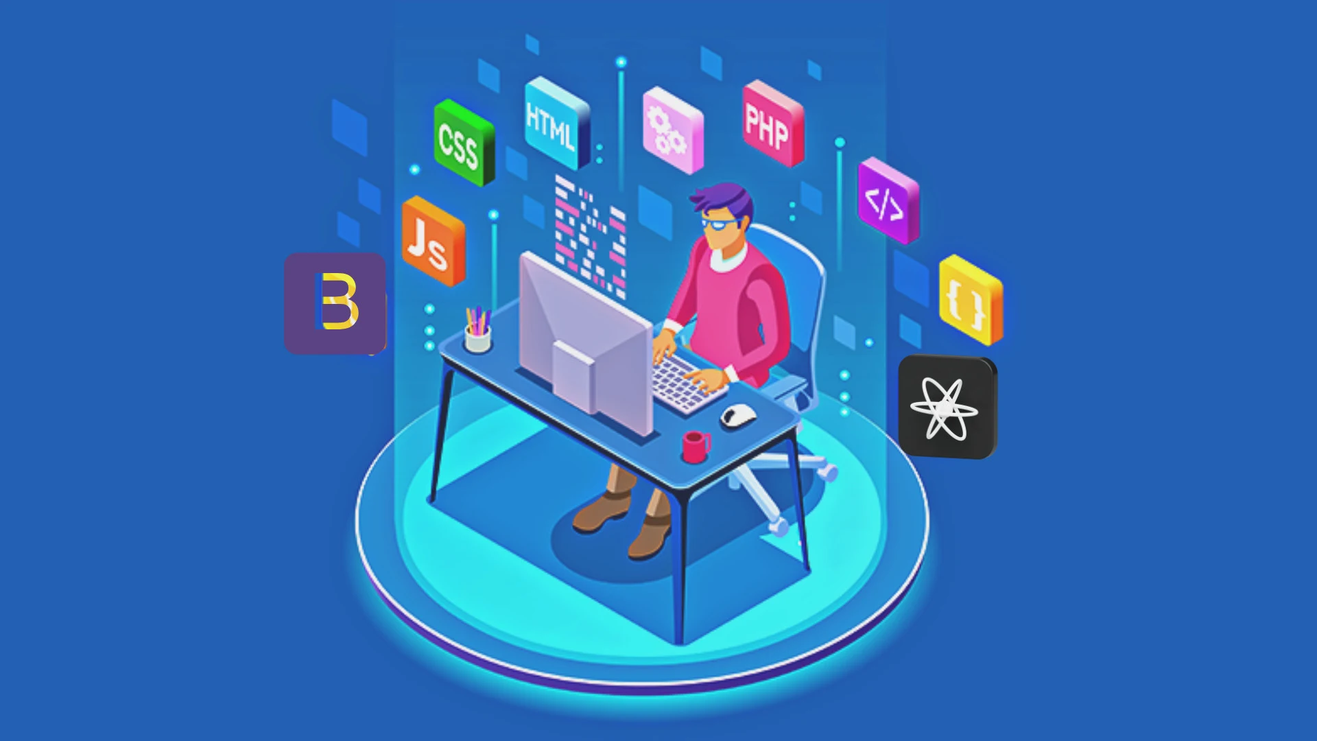 PBA INSTITUTE web-development-course-ad-online-poster-a2-template-vistacreate